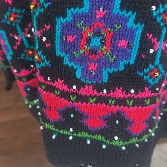 Casual Corner Limited Edition Hand Knitted Sweater L - Picture 3 of 7